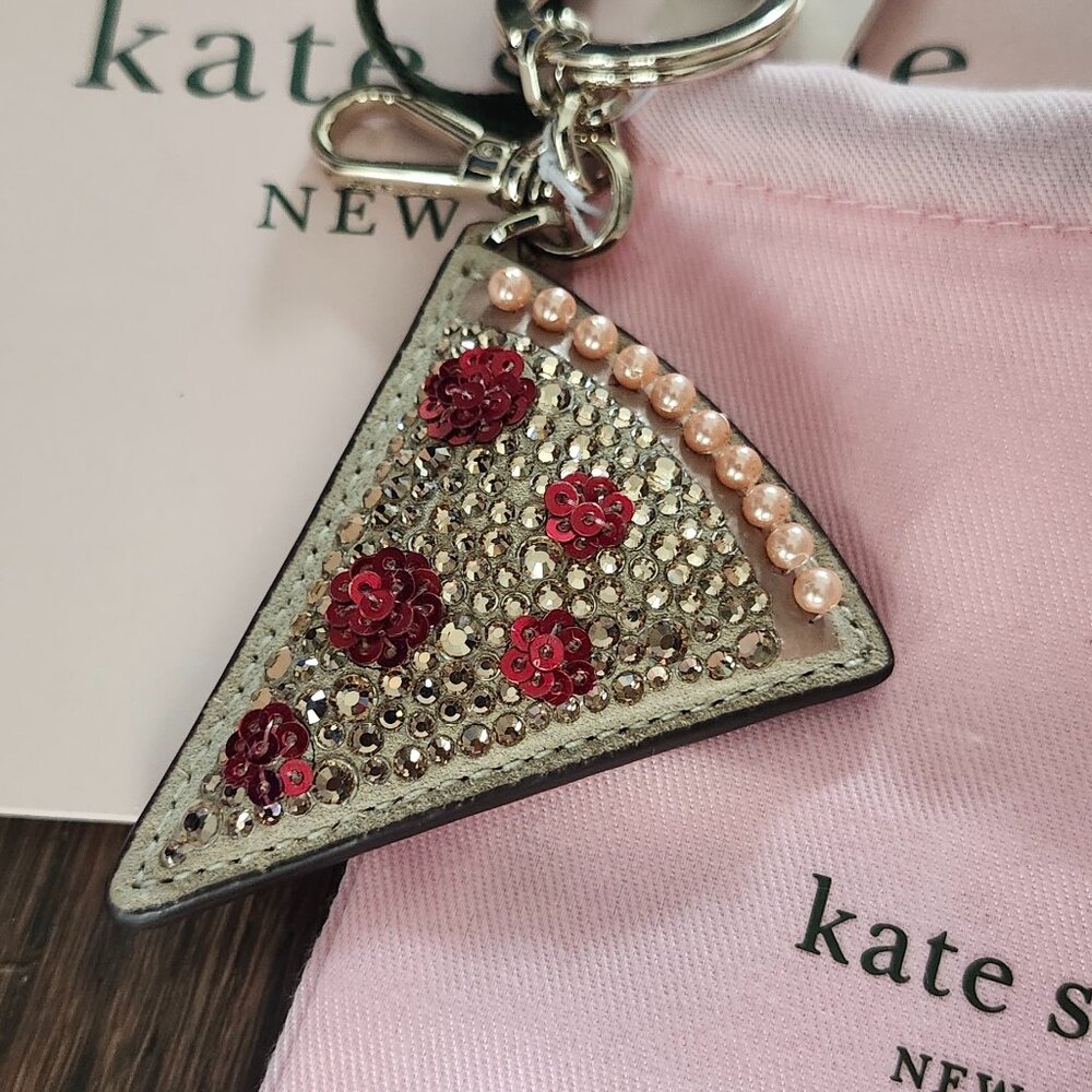 New Kate Spade pizza slice keychain